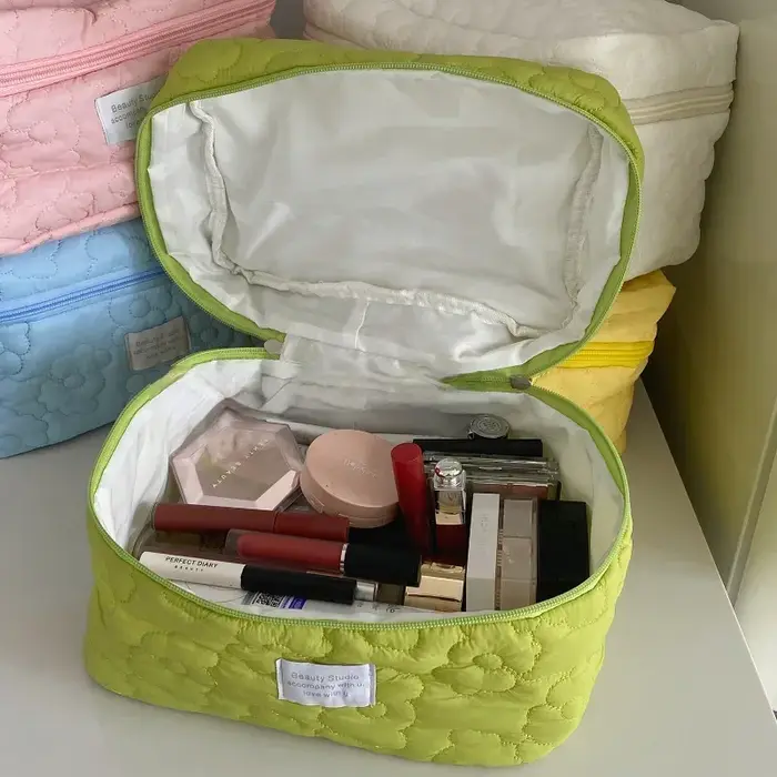 Nouveau motif de fleur femmes trousse de maquillage articles de toilette organisateur de cosmétiques sac à fermeture