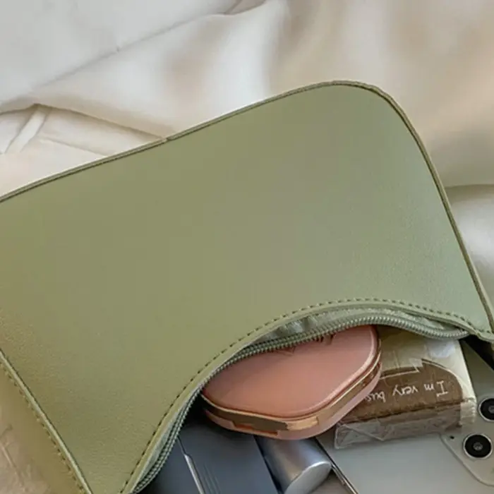 Mode couleur unie sac à bandoulière pour femmes en cuir PU aisselle sac à main décontracté quotidien sous les bras sac