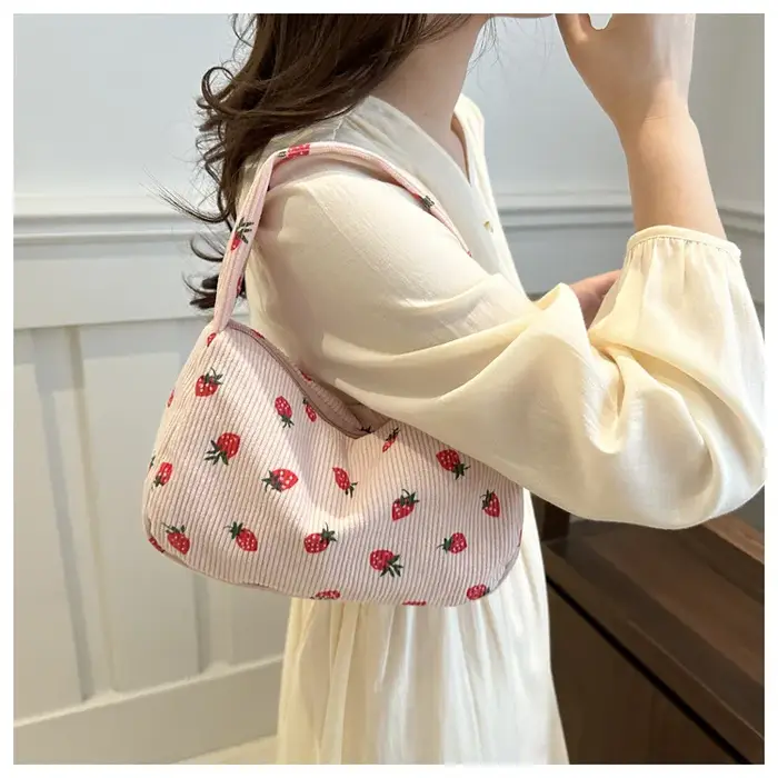 Petit sac à main en velours côtelé pour femmes