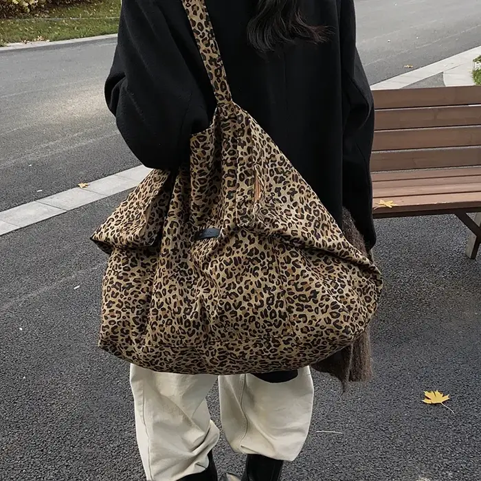 Leftside-Sac à main design léopard pour femme