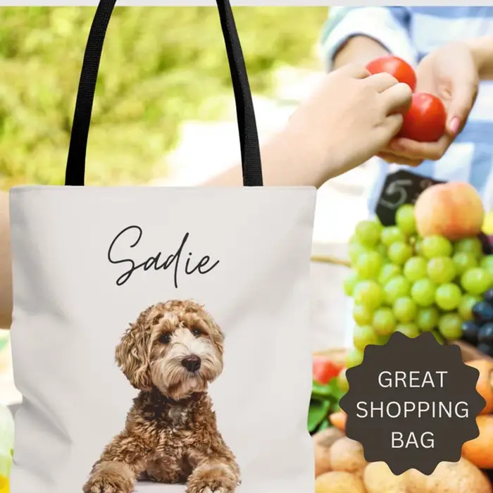 Sac fourre-tout personnalisé avec Portrait d'animal de compagnie