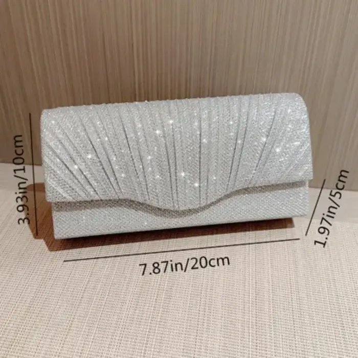 Pochette à paillettes argentées pour femmes
