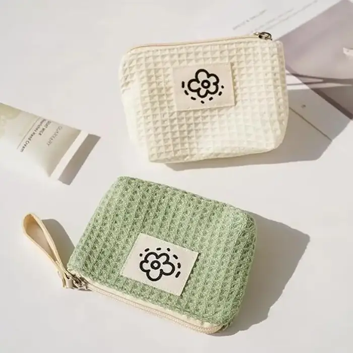 Petit sac de maquillage vert Matcha pour femmes
