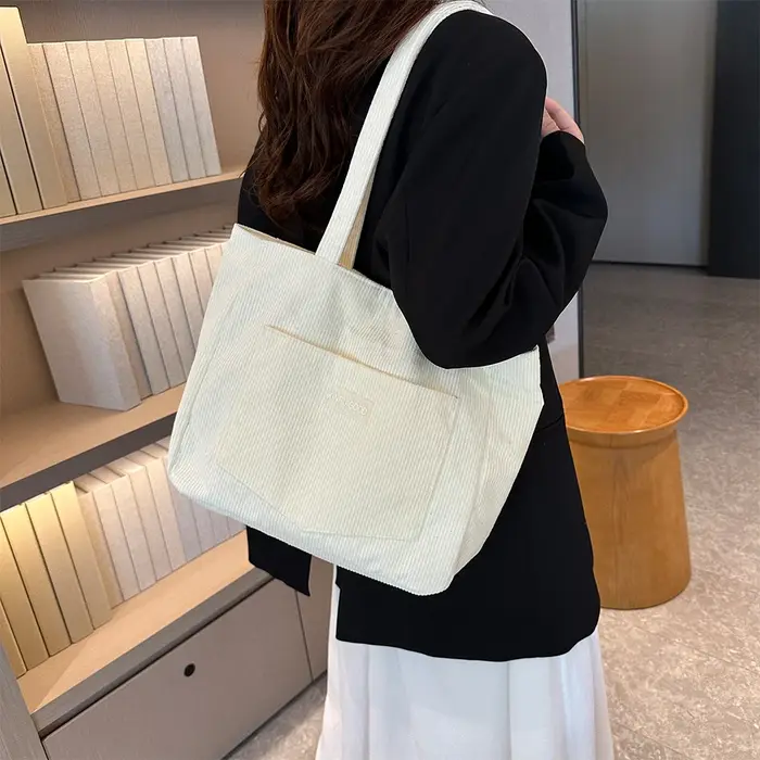 Sac à Main en Velours Côtelé pour Femme