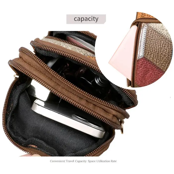 Sac à bandoulière Patchwork à motif de diamant pour femmes