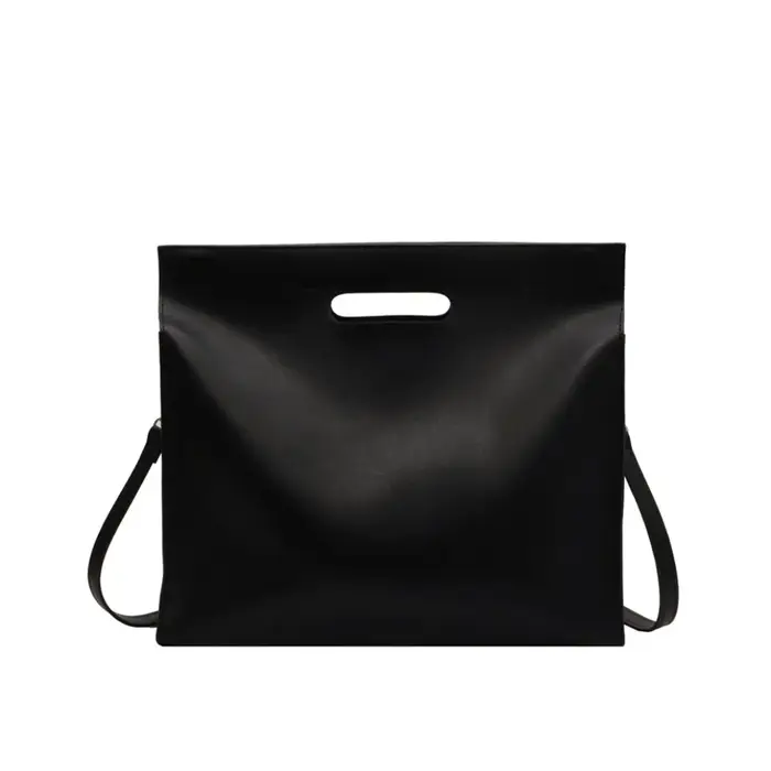 Sac fourre-tout élégant en PU pour documents de bureau, couleur unie, grande capacité, sac pour ordi
