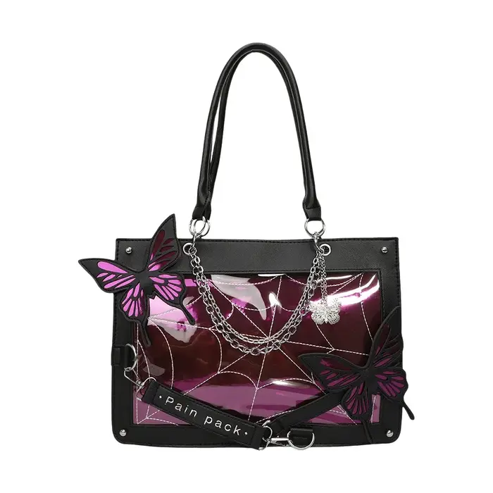 Sac fourre-tout original à bandoulière motif papillon Lolita Gothic