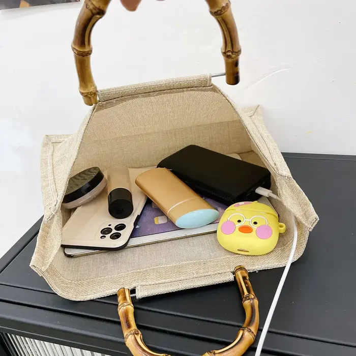 Sac à main en toile de Jute pour femmes et filles