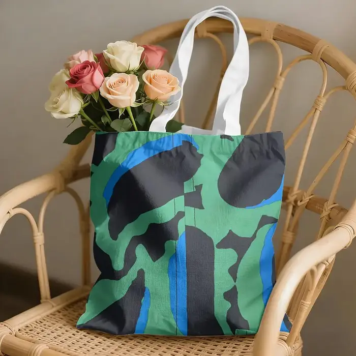 Sac fourre-tout esthétique en toile florale de la marque de mode M-Marni : Grand sac à bandoulière réversible pour tous les jours