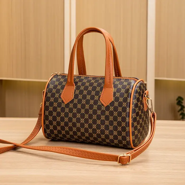 Sac baril Boston rétro européen pour femmes, nouvelle mode, conception d'impression de motifs, sac à