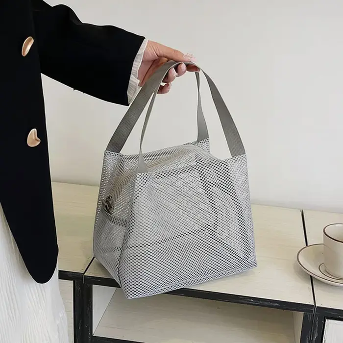 Nouveau sac en maille de grande capacité avec poignée