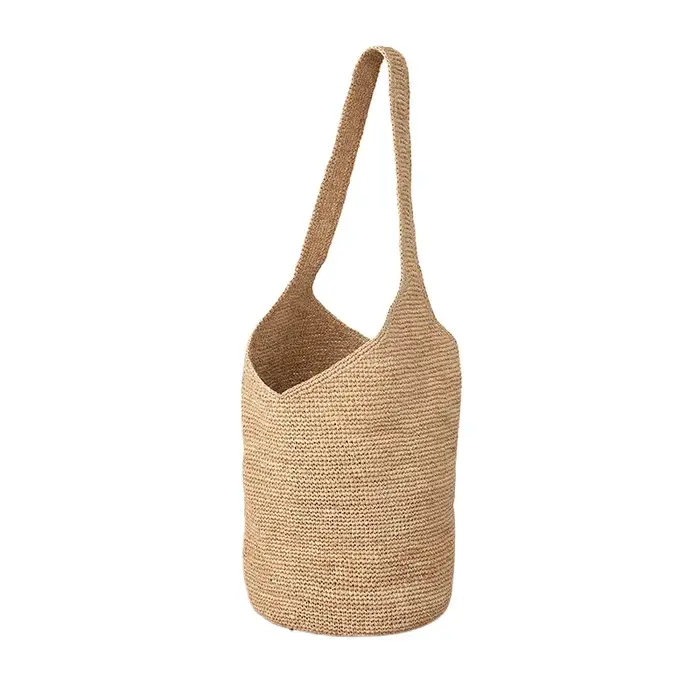 Sac seau en raphia tissé à la main pour femme