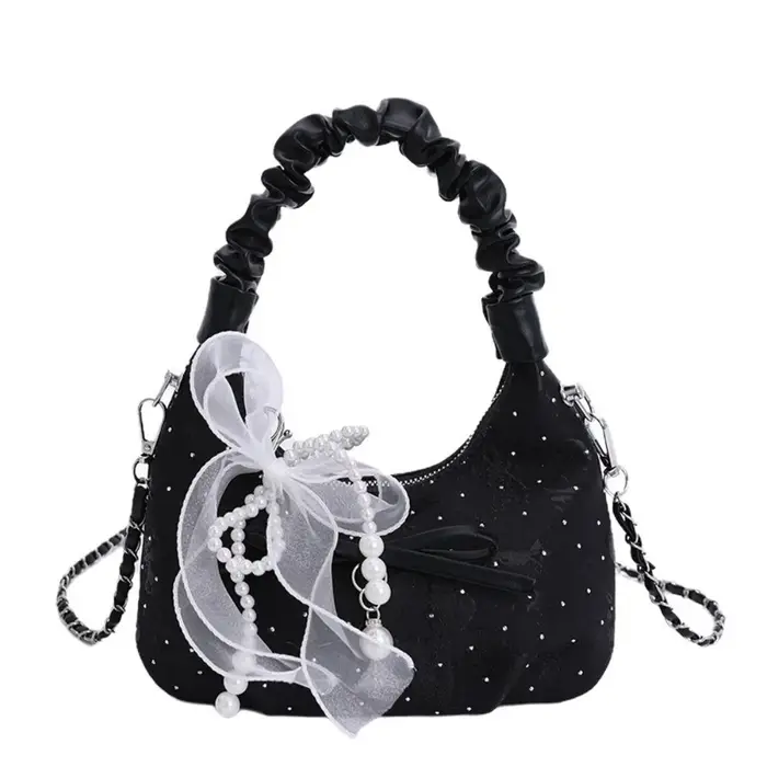 Petit sac plissé élégant avec nœud