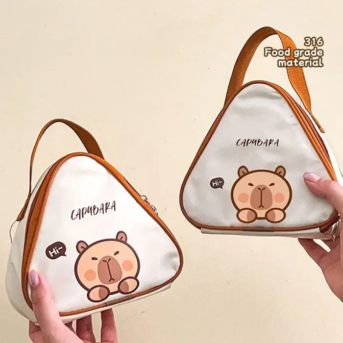 Sac à déjeuner isolé Capybara de dessin animé