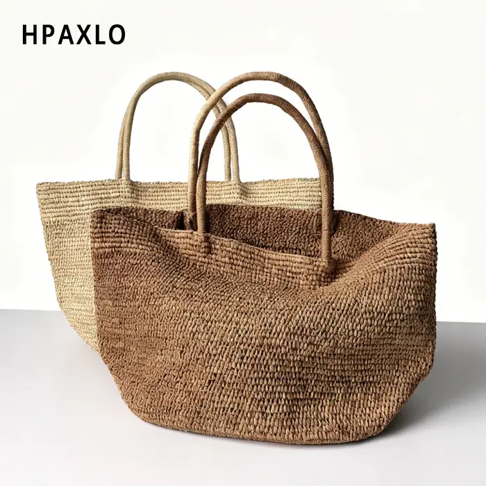 Sac fourre-tout en raphia tressé pour femme