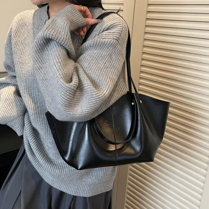 Sac fourre-tout en cuir souple pour femmes