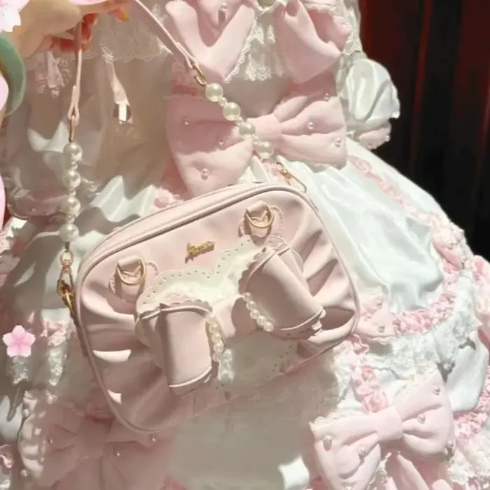 Sac à main bandoulière amour coeur nœud perle Bolsos mujer sacs