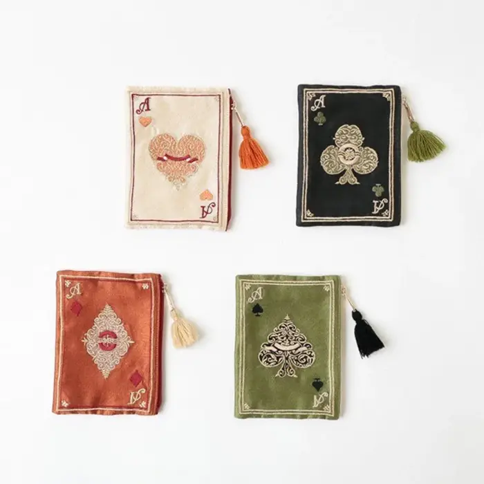 Pochette cosmétique brodée à la main de style japonais