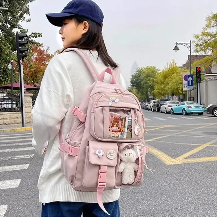 Kawaii esthétique femmes sac à dos sac d'école pour adolescentes japonais coréen sac à dos étudiant Bookbags mignon école sac à dos Mochila