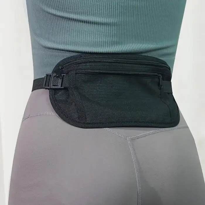 Sacs de taille de voyage pochette pour passeport argent portefeuille de sécurité caché hommes femmes Sport sac de
