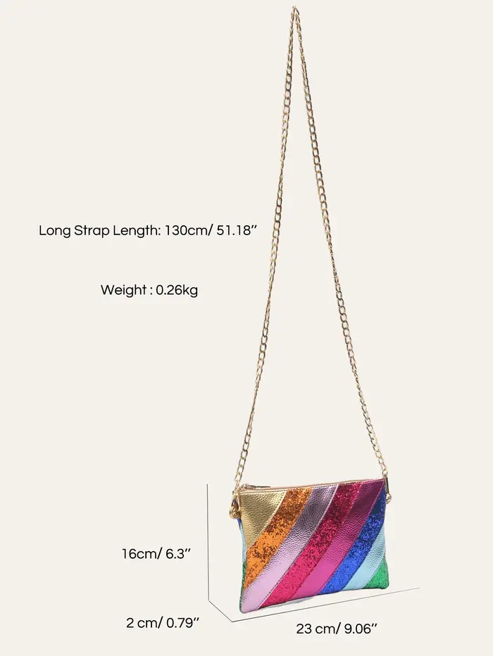 Pochette de luxe en cuir PU métallique Y2K pour femmes