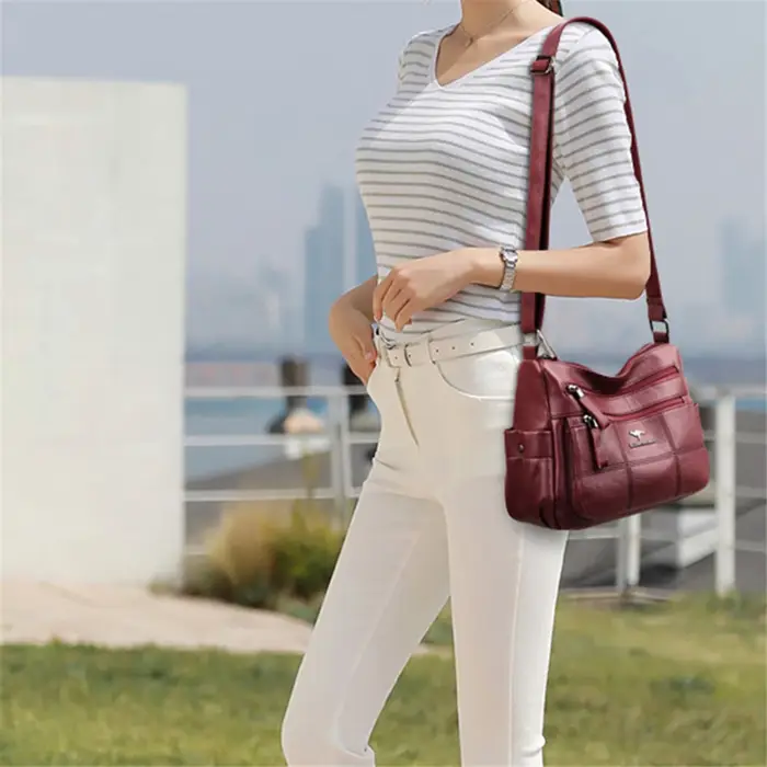 Sac à main en cuir véritable pour femmes