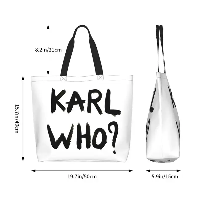 Sac fourre-tout d'épicerie personnalisé Karl Who pour femmes, sac shopper en toile, sacs à main de grande capacité, mode initiée