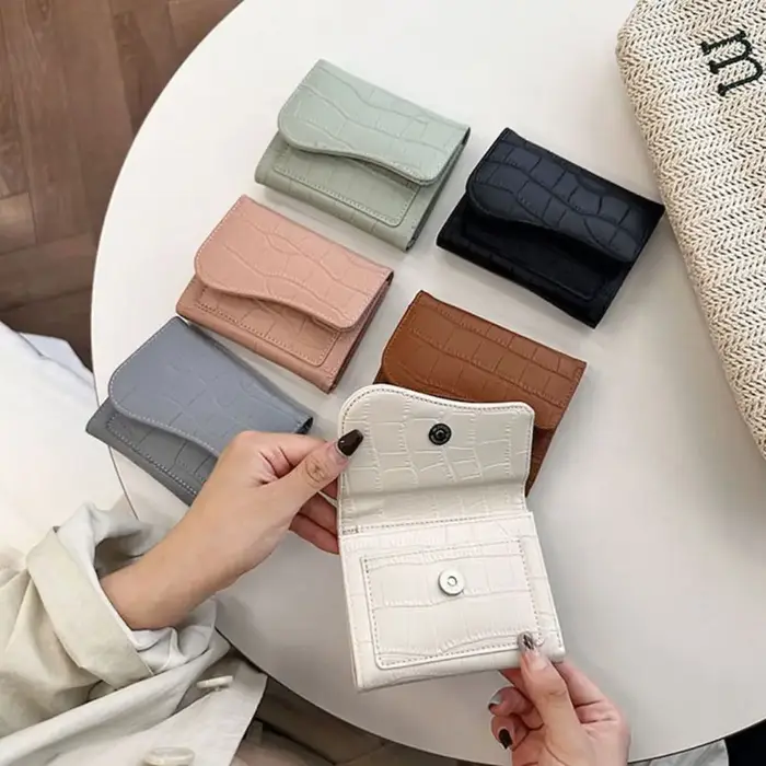 Mini portefeuille en cuir PU pour femme