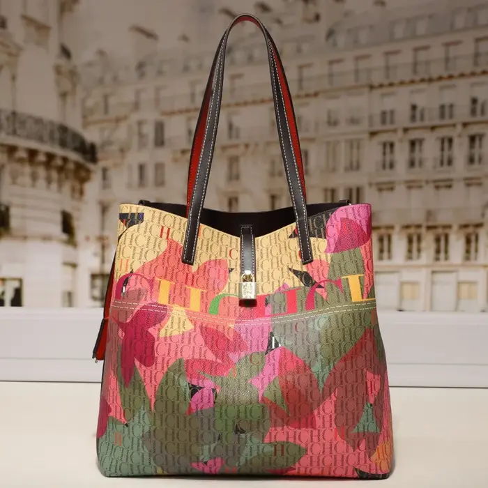 CHHC Sac Seau Femme Nouveau Style Classique Imprimé Lettres Sac à Bandoulière Grande Capacité Sac à