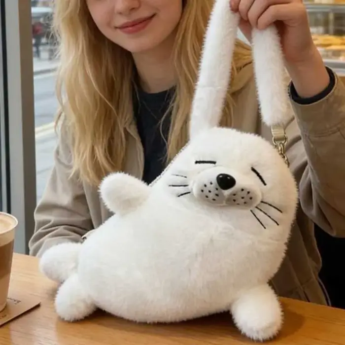 Sac à bandoulière en forme de phoque mignon et épaissi