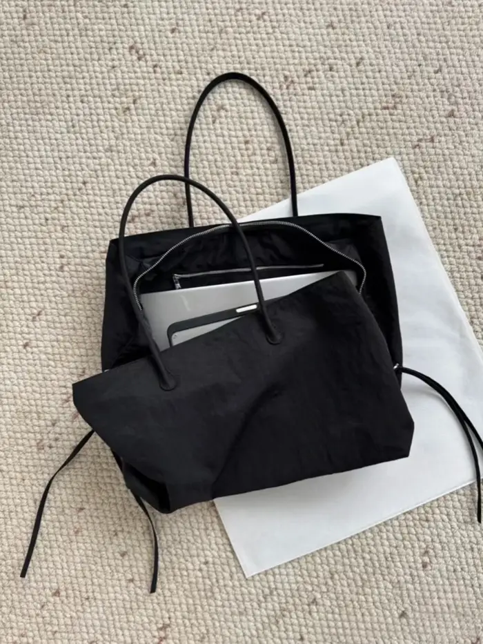 Sac fourre-tout noir uni pour femmes