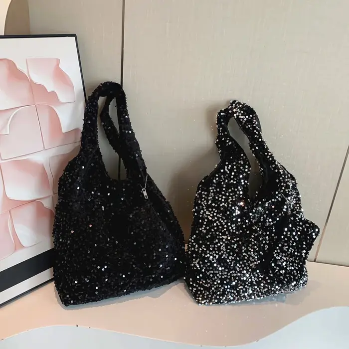 Sac fourre-tout à paillettes pour femme