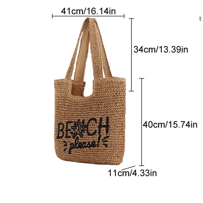 Sac à bandoulière en paille pour femmes