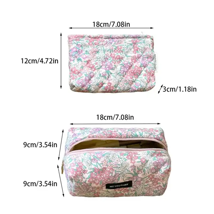 2025 Vintage Floral vanité étui doux Jacquard maquillage pochette femmes fermeture éclair