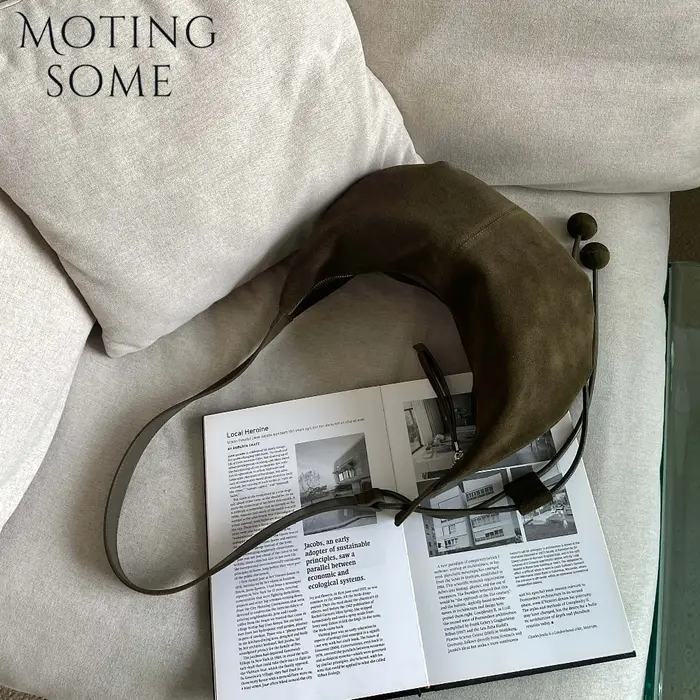 Motingsome sacs de selle en daim naturel en cuir véritable sacs de luxe pour femmes sac à bandoulièr