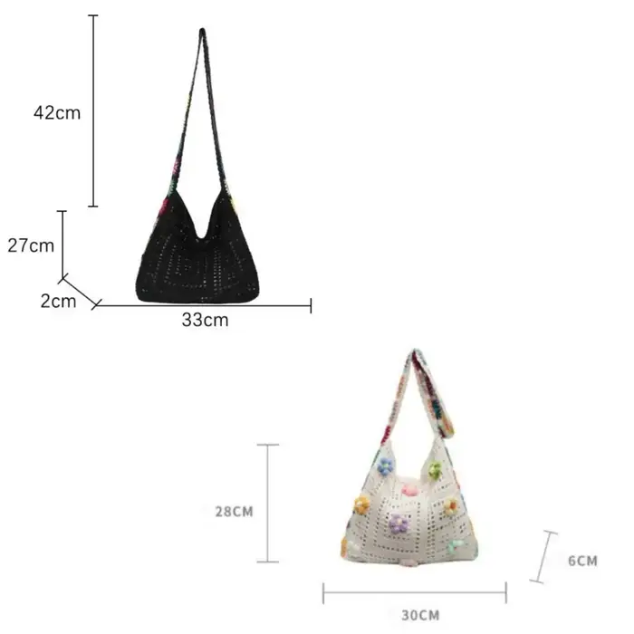 Sac à main en Crochet à fleurs