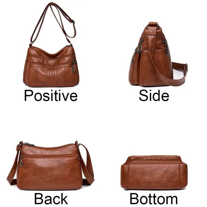 Sac à bandoulière en cuir vintage pour femme