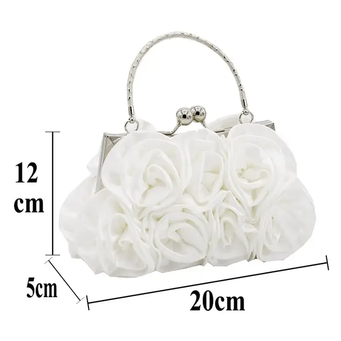 Pochette à fleurs en Satin