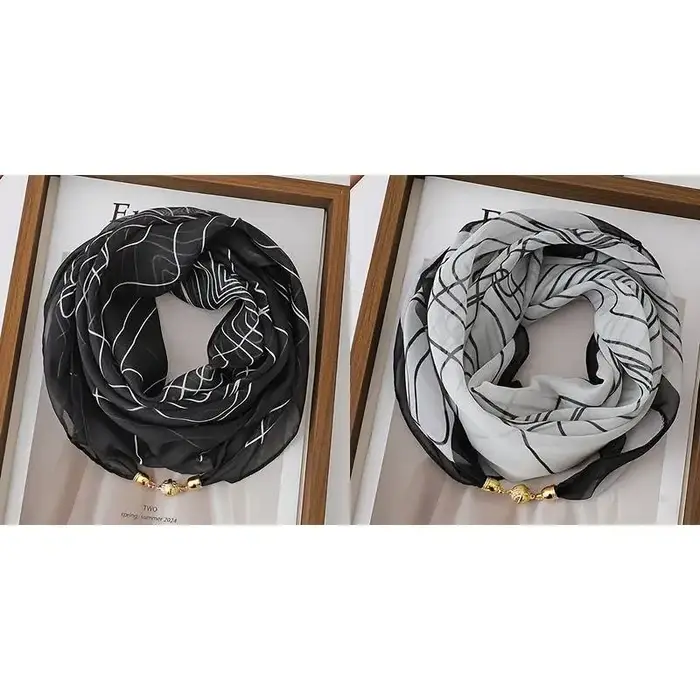 Écharpe de cou, petite écharpe polyvalente avec boucle magnétique