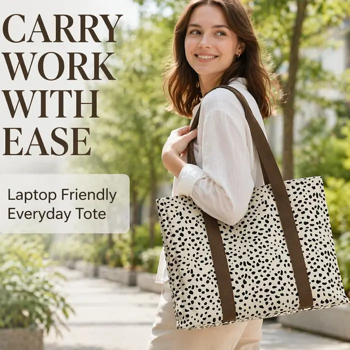 Sac fourre-tout en toile imprimé léopard