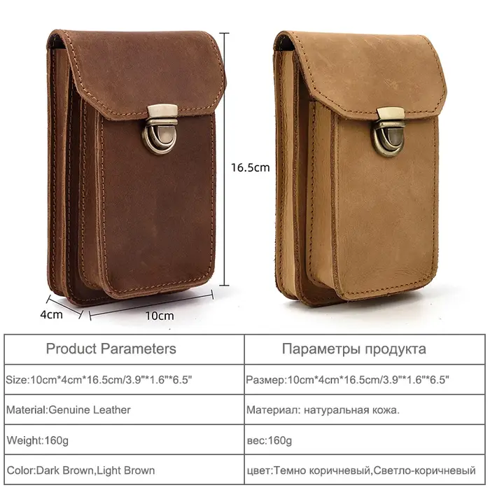 Luufan – sac de taille en cuir véritable pour hommes