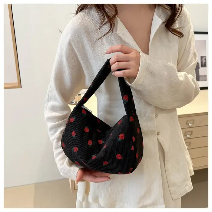 Petit sac à main en velours côtelé pour femmes