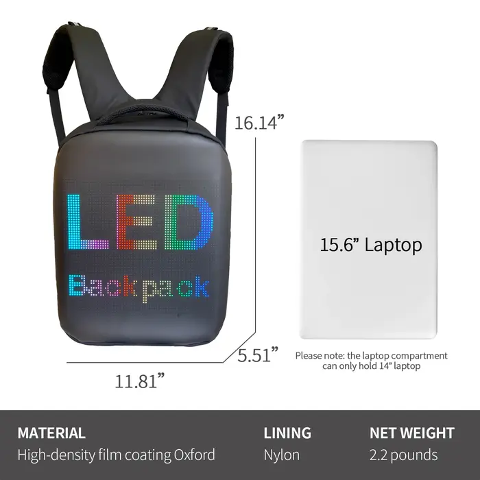 Sac à dos LED publicitaire avec écran
