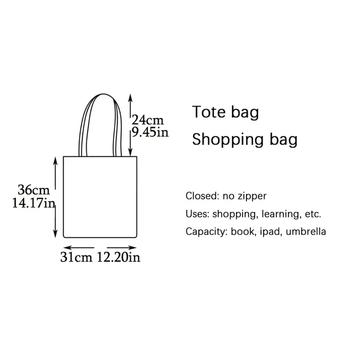 Sac de shopping en toile à double impression pour femme
