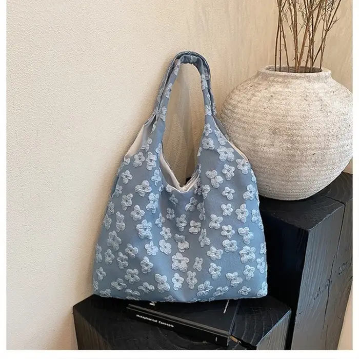Sac à main de Style japonais pour femmes, sac à bandoulière de grande capacité à motif de fleurs, fo