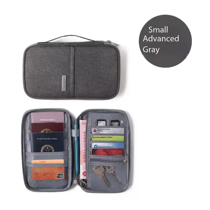 Organisateur de documents de voyage-porte-passeport étanche avec blocage RFID, fentes multi-cartes e