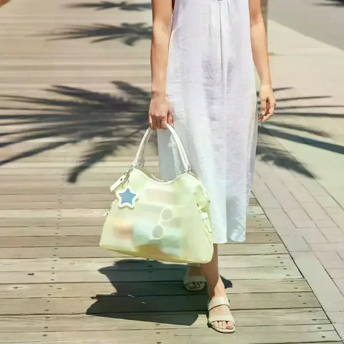Sac à main transparent en PVC couleur bonbon