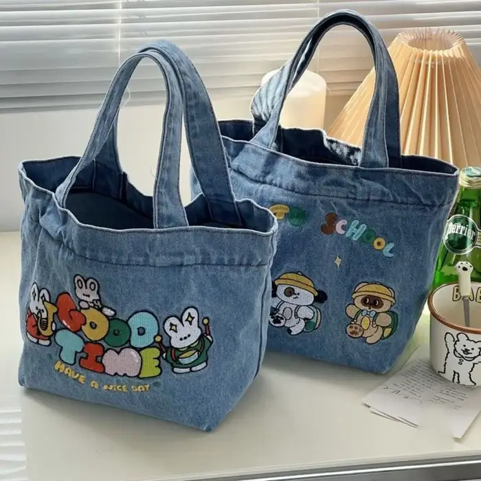 Sac à main en denim délavé à la mode