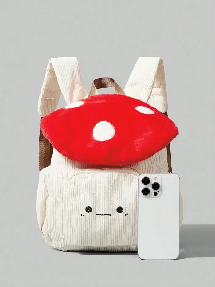Sac à dos en velours côtelé mignon et tendance