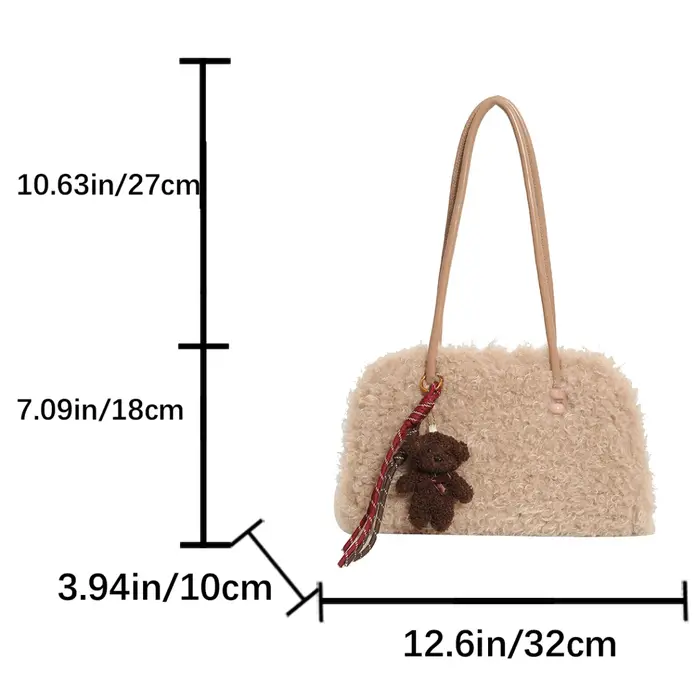 Sac à main en laine d'agneau de luxe pour femme
